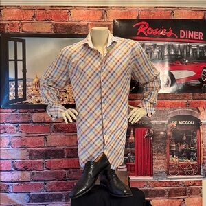 R. Lewis Plaid Fabric Cuffs Dress Shirt